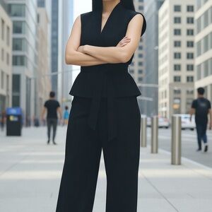 Commense Black Belted Suit